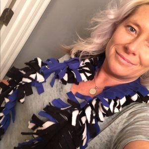 Handmade Blue/White/Black Scarf